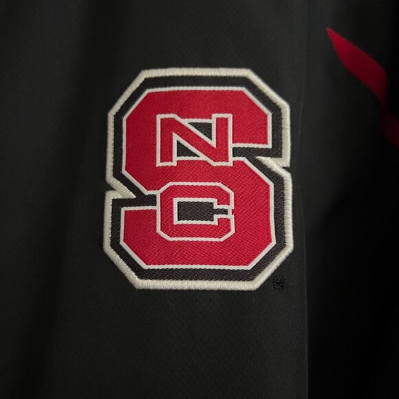 Adidas ClimaProof NC State University Zip Windbreaker Jacket XL Hood Black Red - Picture 4 of 14